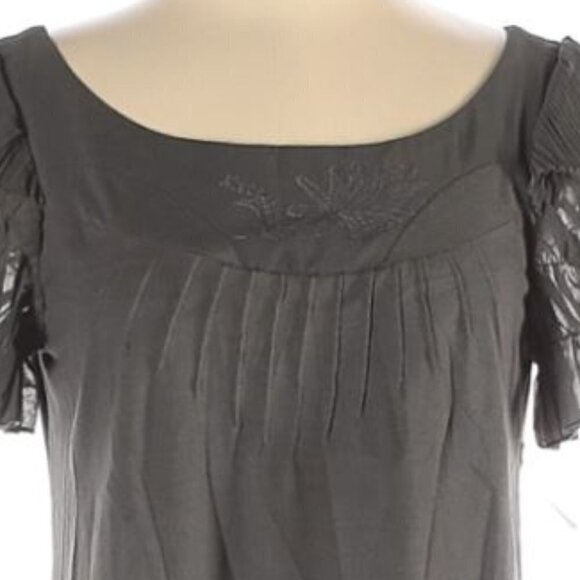 Sundance Embroidered Flutter Short Sleeve Blouse - Picture 3 of 5